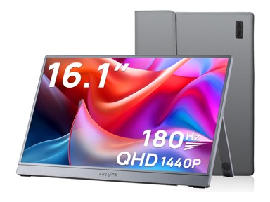 ARZOPA Monitor Z3FC / 16.1", 2560 x 1440, IPS, 180 Hz, USB-C, mini HDMI, sivi
